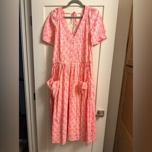 Free People Pink Floral Button-Down Top